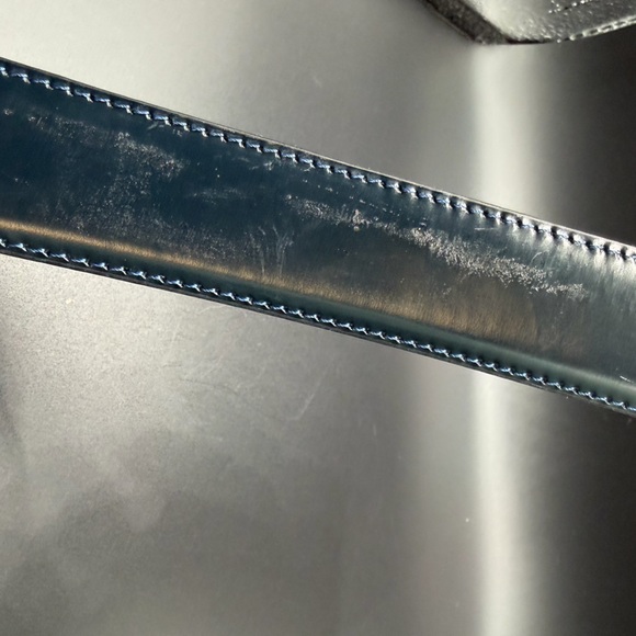 Versace Verrsa V2 Adjustable Leather Belt - Dark Navy - Size 44/110 - Picture 12 of 12